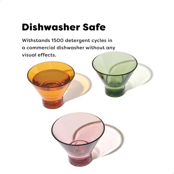 NIB Tossware Reserve 8oz Stemless Martini Glass - Picture 4 of 8